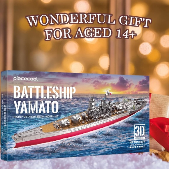 Piececool 3D Metal Puzzle Military Watercraft,Yamato Battleship Building Kit - Picture 14 of 14